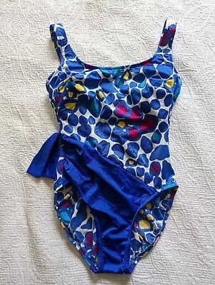 Vintage Gabar Colorful Geometric One Piece Swimsuit USA Made Small / XS • $18.99