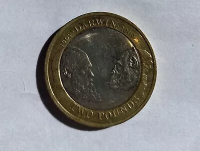 £2 Coin. CHARLES DARWIN BICENTENARY OF BIRTH. Two Pound Coin 2009. Circulated. • £2.80