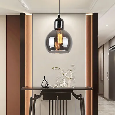 $33.25 • Buy Modern Hanging Light Gray Glass Shade Pendant Lamp Ceiling Chandelier Home Decor