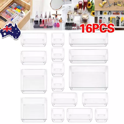 16X Drawer Desk Draw Cutlery Storage Tray Office/Home/Kitchen Organizer Box AU • $23.59