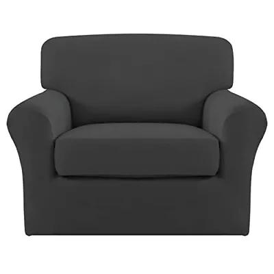 2 Pieces Microfiber Stretch Chair Slipcover – Spandex Soft Fitted Sofa Couch ... • $46.27