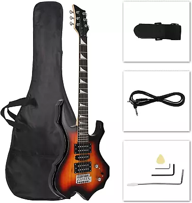 Electric Guitar 6 String Solid Body Electric Guitars Flame Design Electric Guit • $110.99