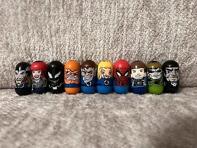 10x Lot Mighty Beanz Marvel Invisible Woman Thing Mr. Fantastic Spider-Man 2003 • $11.99