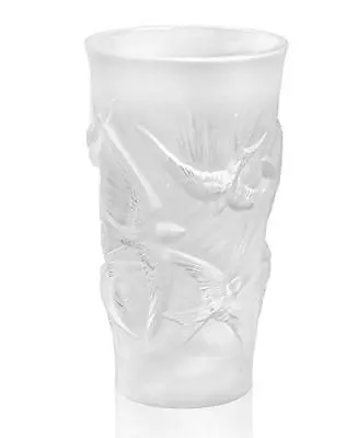 Lalique Crystal Hirondelles Small Clear Vase #10644600 Swallows Brand Nib F/sh • $1118.68