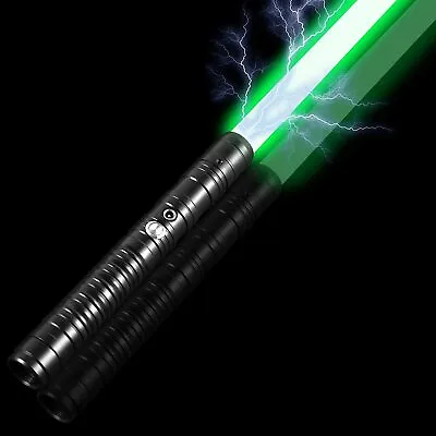 Lightsaber RGB Heavy Dueling Metal Handle Light Saber Black 14 Color Halloween • £16.89