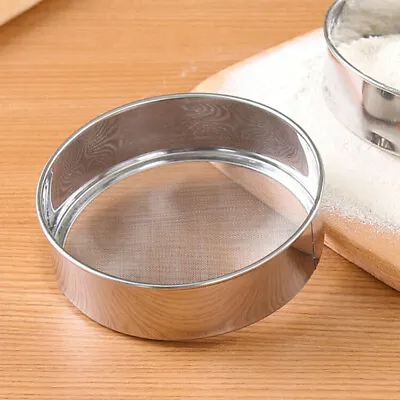 Stainless Steel Fine Mesh Oil Strainer Flour Colander Sifter Sieve For Kitche@t@ • £4.09