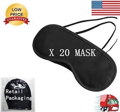 $11.99 • Buy 20 Lot Eye Mask Sleep Shade Cover Blindfold Rest Relax Travel Sleeping Aid Patch