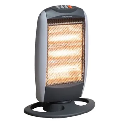 Daewoo HEA1416 Electric Halogen Heater Portable Oscillating 3 Bar 1200W Grey • £19.99