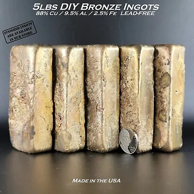 £40.85 • Buy Unfinished Bronze Ingots Cu/Al/Fe - Lead-Free - DIY - 5lb (2.27kg) Min Weight