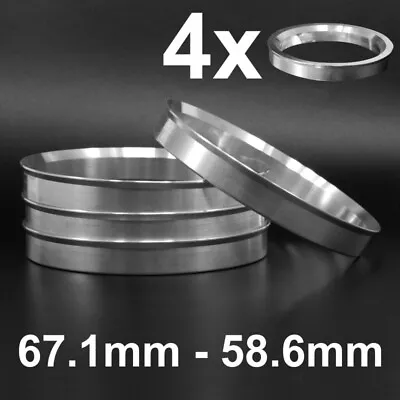 4x Aluminium Metal Spigot Rings 671-586 Car Alloy Wheel Hub Centric 67.1-58.6 • $12.89