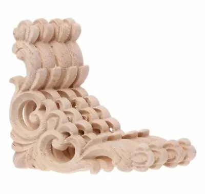 $14.95 • Buy 4x 8x8cm Shabby Chic Art Deco Furniture Moulding Applique Carving Onlay Wooden