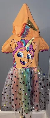 My Little Pony Girls Sunny Starscout Hooded Tulle Dress Size 7-8 • $19.99