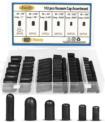 $10.88 • Buy 102 PCS Rubber Vacuum Caps Plug Hose End Kit Assorted Manifold Automotive NEW