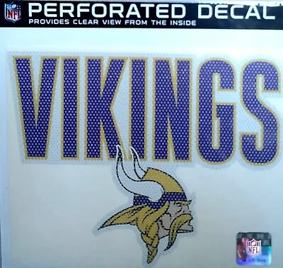 Minnesota Vikings 8  Perforated Auto Window Film Glass Decal Football • $15.19