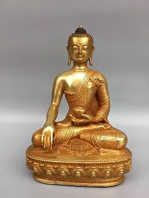 8  Tibet Buddhism Temple Bronze Gilt Shakyamuni Amitabha Buddha Buddhist Statue • $176.40