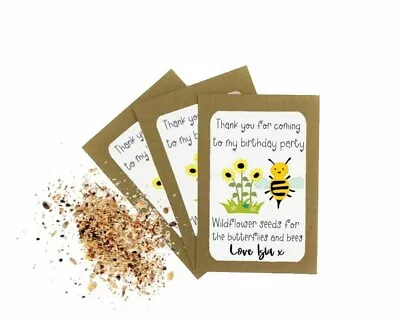 £1.99 • Buy Personalised Birthday Seed Packets Envelopes | Thank You Party Bag Favours | 