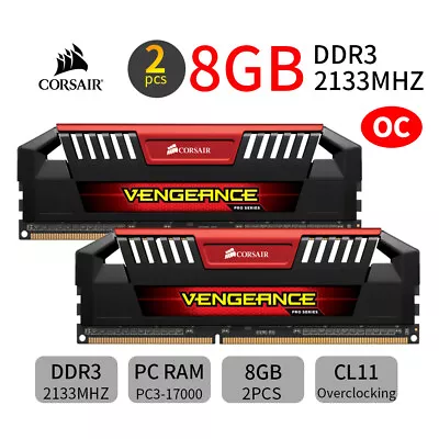 Corsair Vengeance Pro 16GB 2x 8GB DDR3 OC 2133MHz PC3-17000U Desktop Memory AR • $65.99