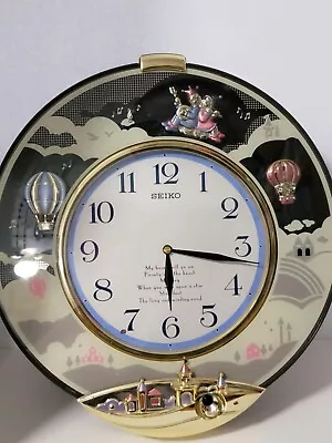 Seiko Wall Clock Melodies In Motion Beauty & The Beast Balloons In The Sky PARTS • $24