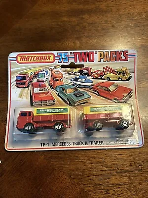 Vintage Matchbox 75  Two  Packs TP-1 Mercedes Truck & Trailer • $49.99