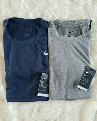 $39.99 • Buy 2 NIKE  MEN Dri-FIT Short Sleeve Training T-SHIRTS Anti-odor Navy XL And Gray XL