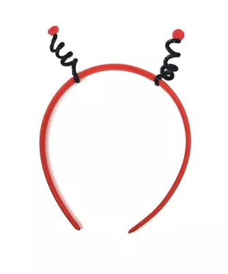 Ladybird Ladybug Red Satin Hairband Headband With Black Antenna • £5.99