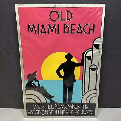 Vintage 1978 Old Miami Beach By Woody Vondracek Poster Print 29x17  • $199