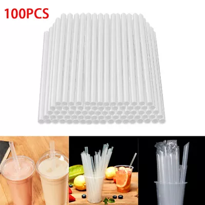 100PCS Milkshake Bubble Boba Tea Fat Home Dringking Straws Disposable Straw • £5.69