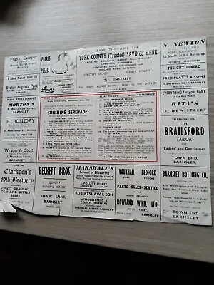 Variety Theatre Programme 1950barnsley Theatre Royalsunshine Serenade • £8