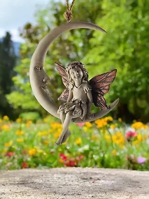 Forest Sprite On Moon Ornament Copper Wings Figurine Fairy Pixie New Boxed 15cm • £19.95