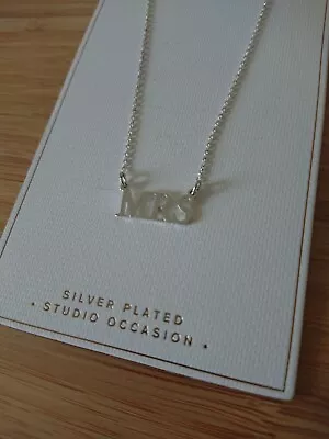 New: Accessorize ‘Mrs’ Silver Plated Necklace Wedding Gift Hen Mrs Married Bride • $8.63