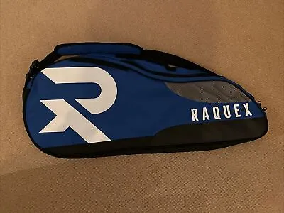 Raquex Racket Bag 6 Racquets Blue Cover With Strap For Tennis Squash & Badminton • £35.99