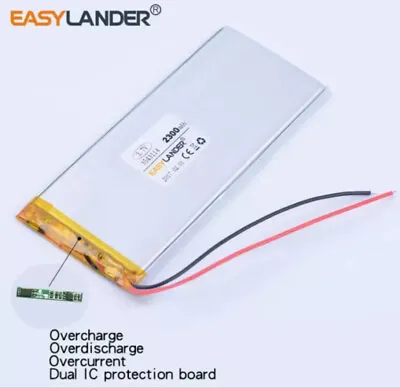 £5.99 • Buy 3543114 3.7V 2300mAh LiPo 1S Polymer Rechargeable Battery Cell 2 Wire PCM Device