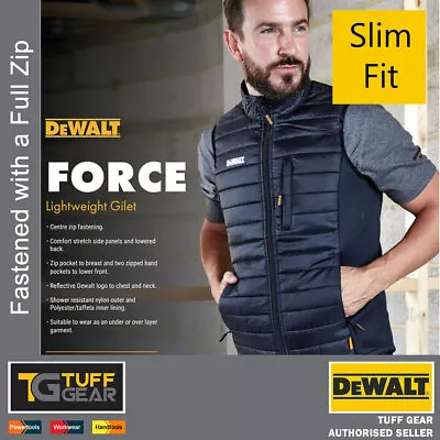 Dewalt Black Bodywarmer Gilet Air Bubble Design Warm Lightweight Force Workwear • £33.99