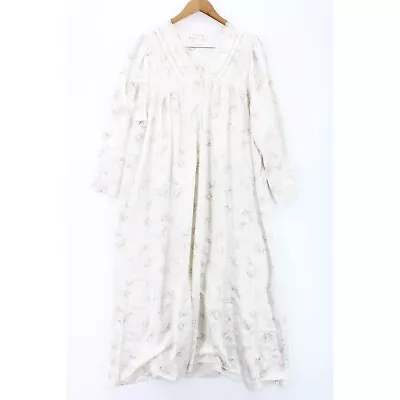 Vintage Christian Dior Nightgown Beige Long Sleeve Full Length Satin One Size • $39