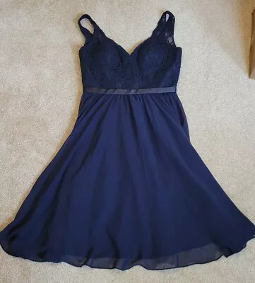 MORILEE BY MADELINE GARDNER Womens Navy SIZE 10 Knee Length Bridesmaid Dress  • $60