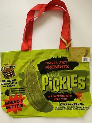 $11.95 • Buy Trader Joe’s Bag Trader Joes Reusable Heavy Cotton Bag Green Pickle Shopping Bag