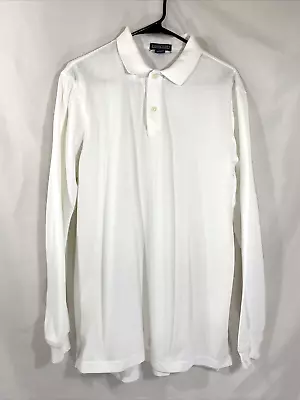 Lands End White Long Sleeve Polo Shirt Size M Tall • $10.99