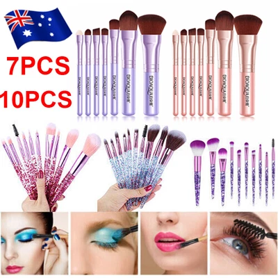 $5.99 • Buy 7/10pc Professional Makeup Brush Set Foundation Blusher Cosmetic Make Up Brushes