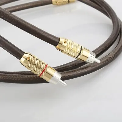 Pair OCC Silver Plated Conductor Cord HIFI AMP DAC Interconnect Audio RCA Cable • £44.39