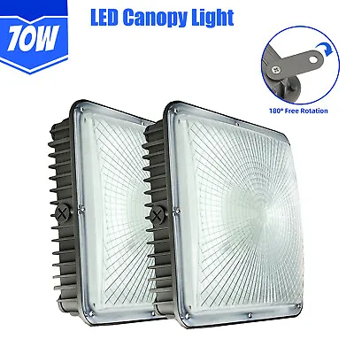 LED Canopy Light 2 Pack 70W Gas Station Carport Ceiling Lights [600W HID/HPS Eq. • $87.56