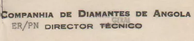 1949 QSL: Radio Diamang Dundo Angola • $8