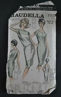 £5 • Buy Vintage 1960's Maudella 5275 Shift Dress Paper Pattern