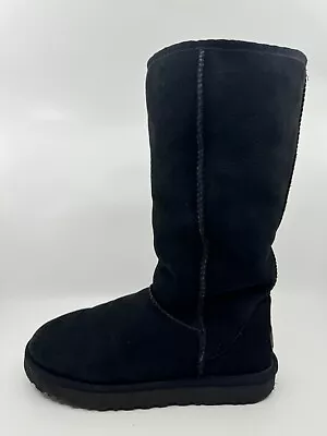 UGG Classic Tall II Boot Women's Size 10 Suede Sheepskin Black Pull On 1016224 • $39