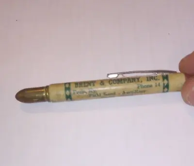 Vintage BRENT & COMPANY INC Paris KY  Field Seed-Fertilizer-Coal  Bullet Pencil • $8.99