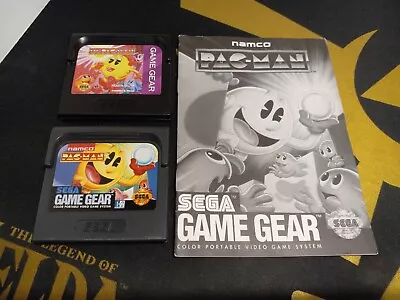 Ms. Pac-Man & Namco Pac-Man (Sega Game Gear 1995/2000) 2 Game Carts & Manual • $24.99