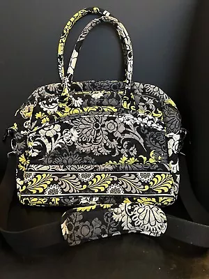 Vera Bradley Retired Baroque Laptop Carry On Weekender Tote Black Yellow Gray • $39.99