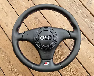 AUDI A4 S4 B5 80 A6 S6 4B A8 S8 D2 S-LINE NEW Leather Steering Wheel NEW • $275