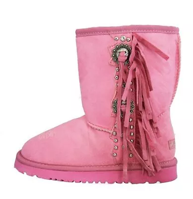 Montana West Kids Fringe Boots - Pink • $39.99