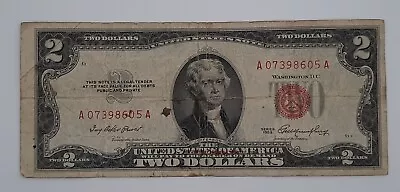 1953 - United States Of America - $2 US Dollars Banknote Serial No. A 07398605 A • £7