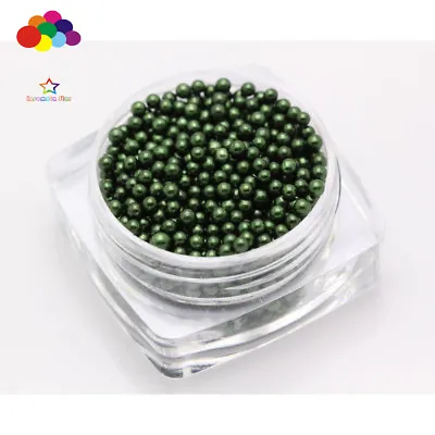 New 1000 Pcs Glass Army Green Micro Beads Small No Hole 1.5-2mm Nail Art Caviar • $0.99